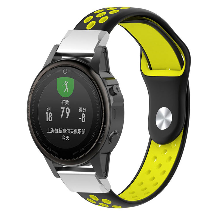 Helt vildt fantastisk Garmin Fenix 5S Silikone Rem - Gul#serie_6