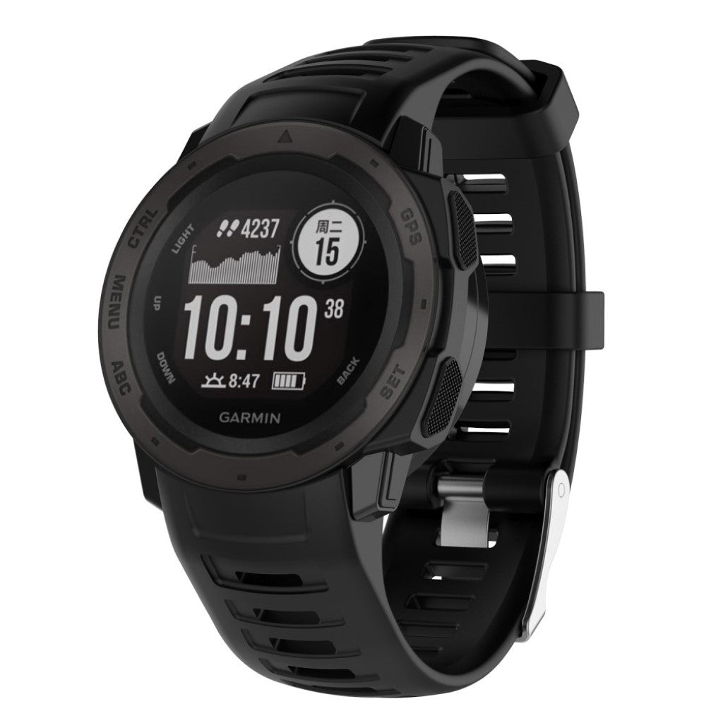 Rigtigt nydelig Garmin Instinct Silikone Rem - Sort#serie_1