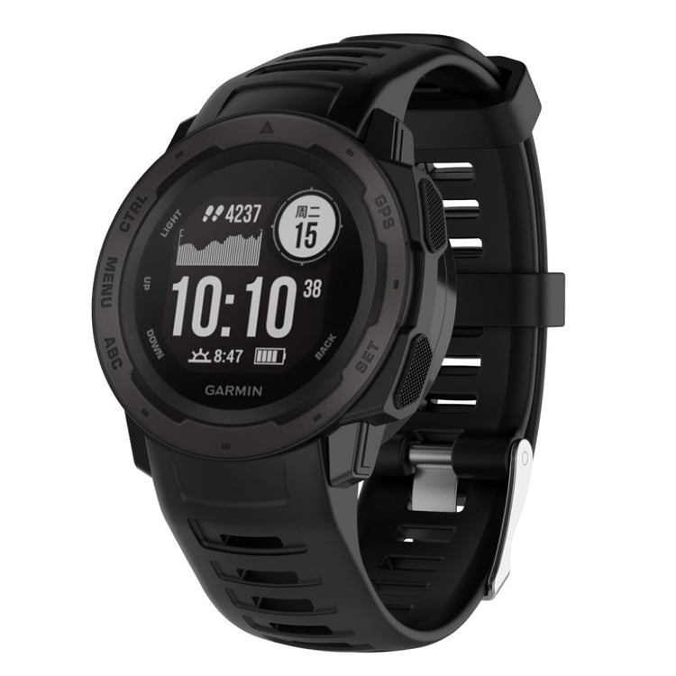 Rigtigt nydelig Garmin Instinct Silikone Rem - Sort#serie_1