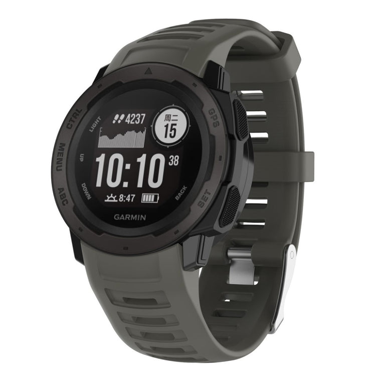 Rigtigt nydelig Garmin Instinct Silikone Rem - Sølv#serie_4