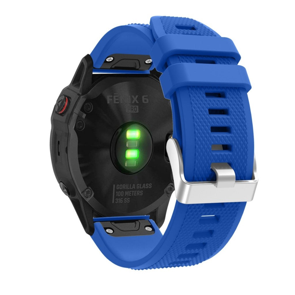 Meget fed Garmin Fenix 6 Silikone Rem - Blå#serie_10