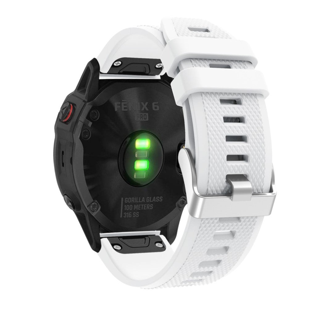 Meget fed Garmin Fenix 6 Silikone Rem - Hvid#serie_2