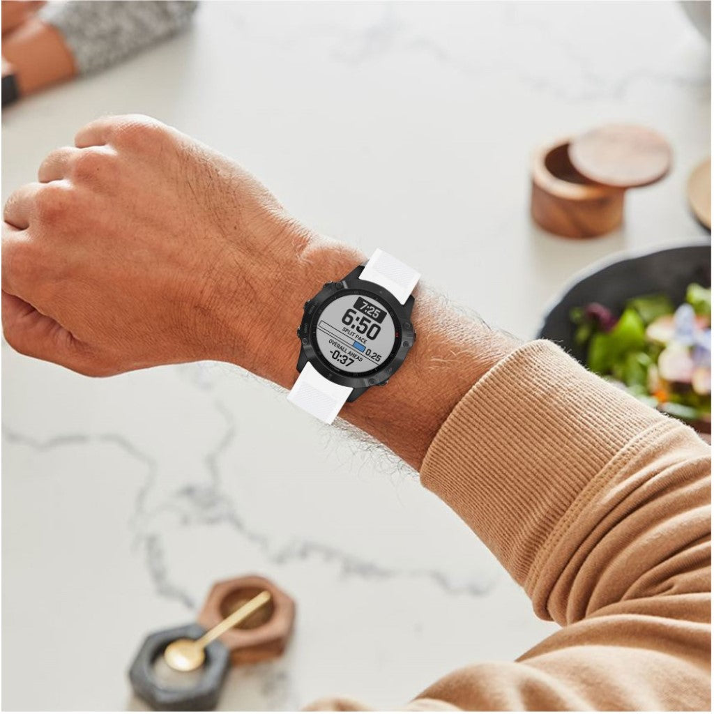 Meget fed Garmin Fenix 6 Silikone Rem - Hvid#serie_2