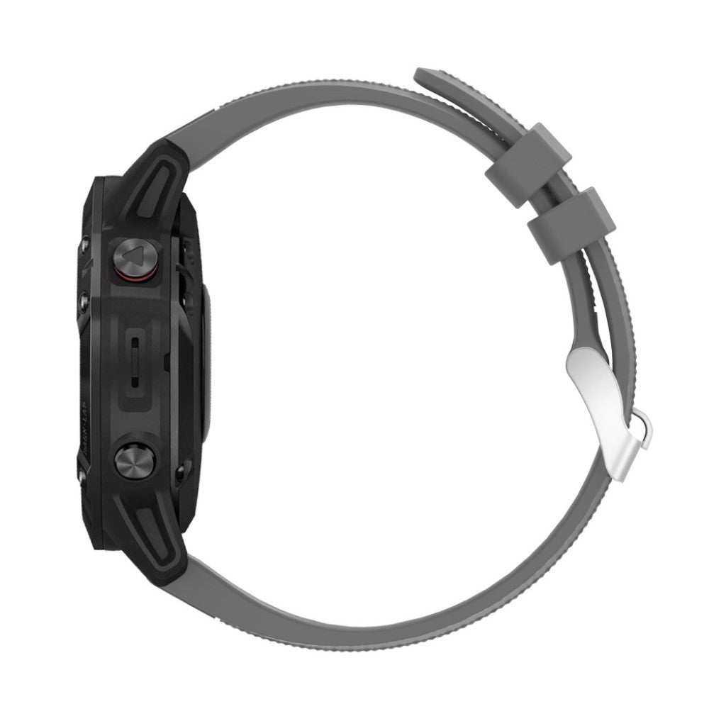 Meget fed Garmin Fenix 6 Silikone Rem - Sølv#serie_3