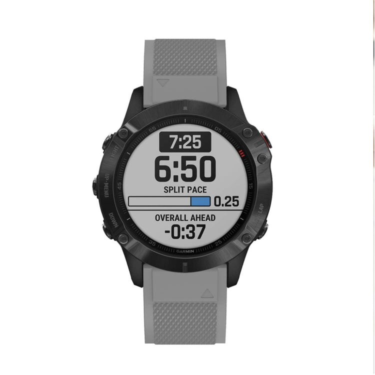 Meget fed Garmin Fenix 6 Silikone Rem - Sølv#serie_3