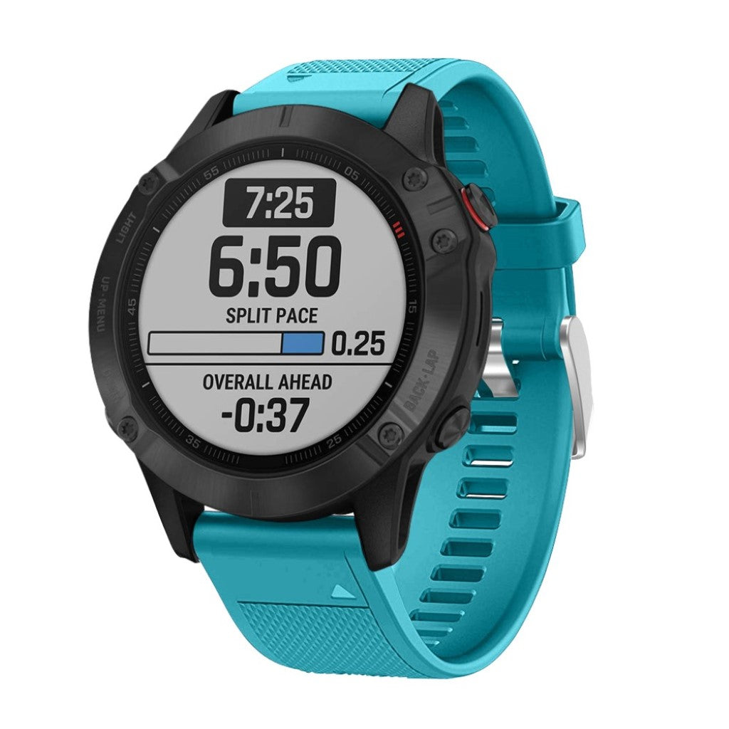 Meget fed Garmin Fenix 6 Silikone Rem - Blå#serie_9