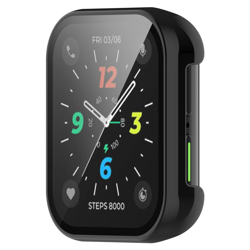 Fed Oppo Watch 2 (42mm) Cover med Skærmbeskytter i Plastik og Hærdet Glas - Sort#serie_1