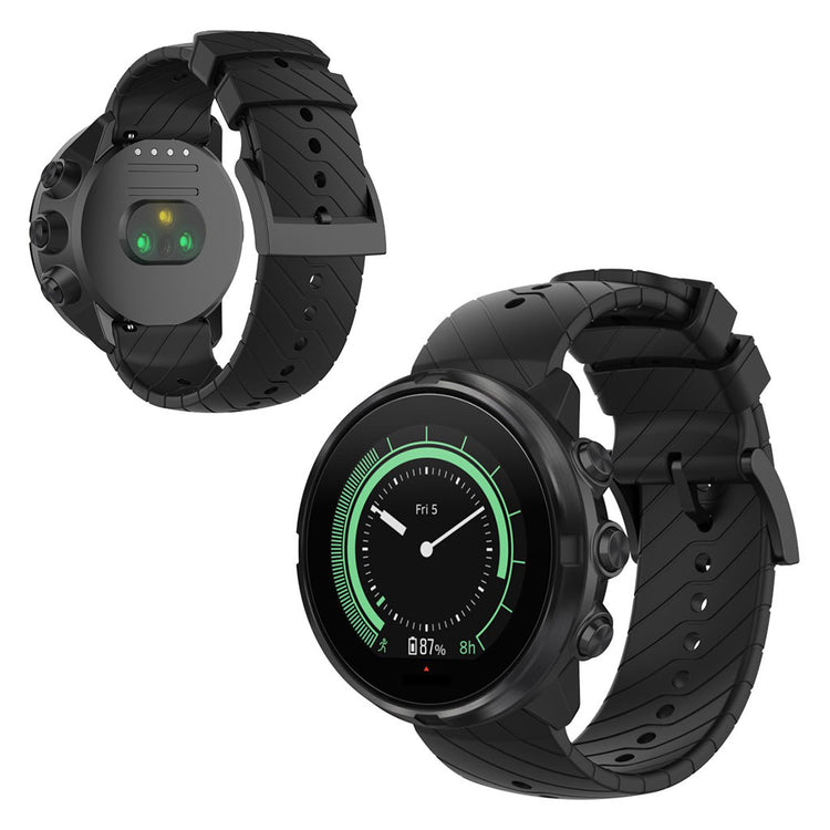 Super pænt Suunto 9 Silikone Rem - Sort#serie_1