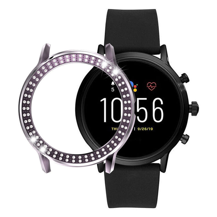 Fossil Gen 5 Carlyle HR  Rhinsten og Silikone Bumper  - Sølv#serie_5