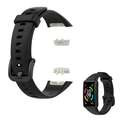 Holdbart Honor Band 6 Silikone Rem - Sort#serie_1